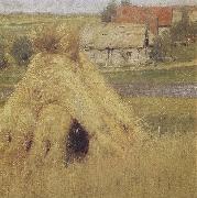 Isaac Levitan Mill and Village near a Stream oil painting reproduction
